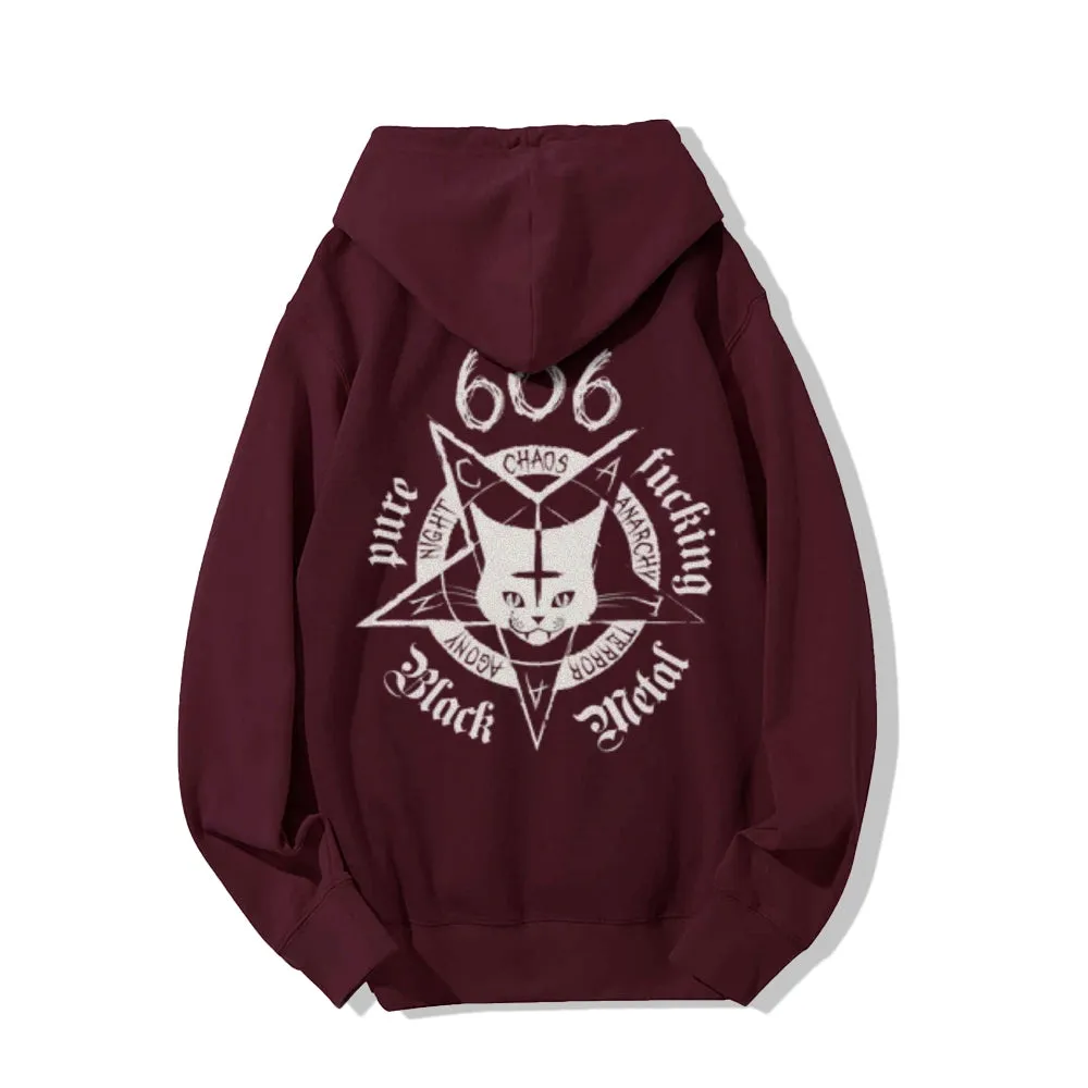 Mens CHAOS Cat Graphic Hoodies