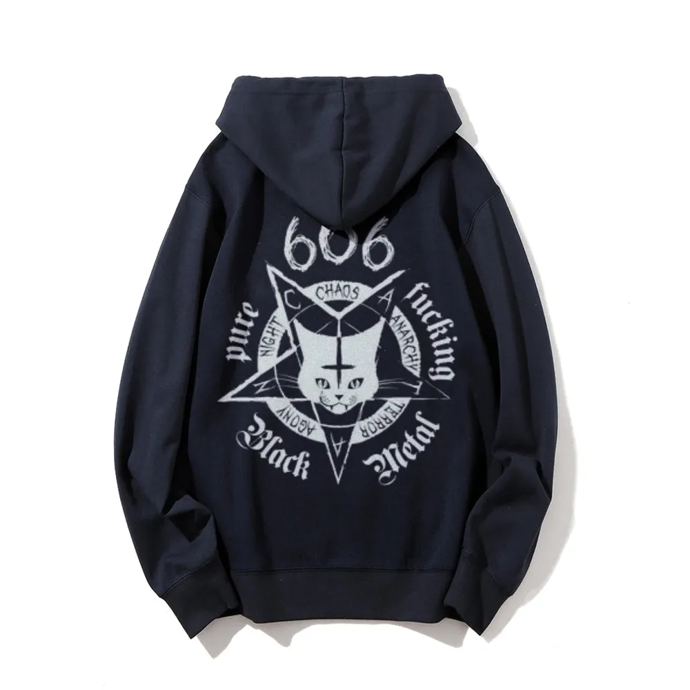 Mens CHAOS Cat Graphic Hoodies