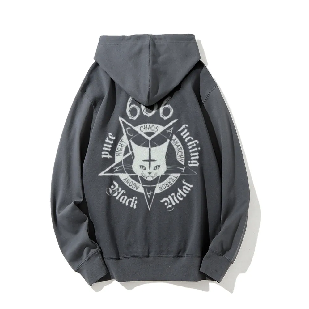 Mens CHAOS Cat Graphic Hoodies