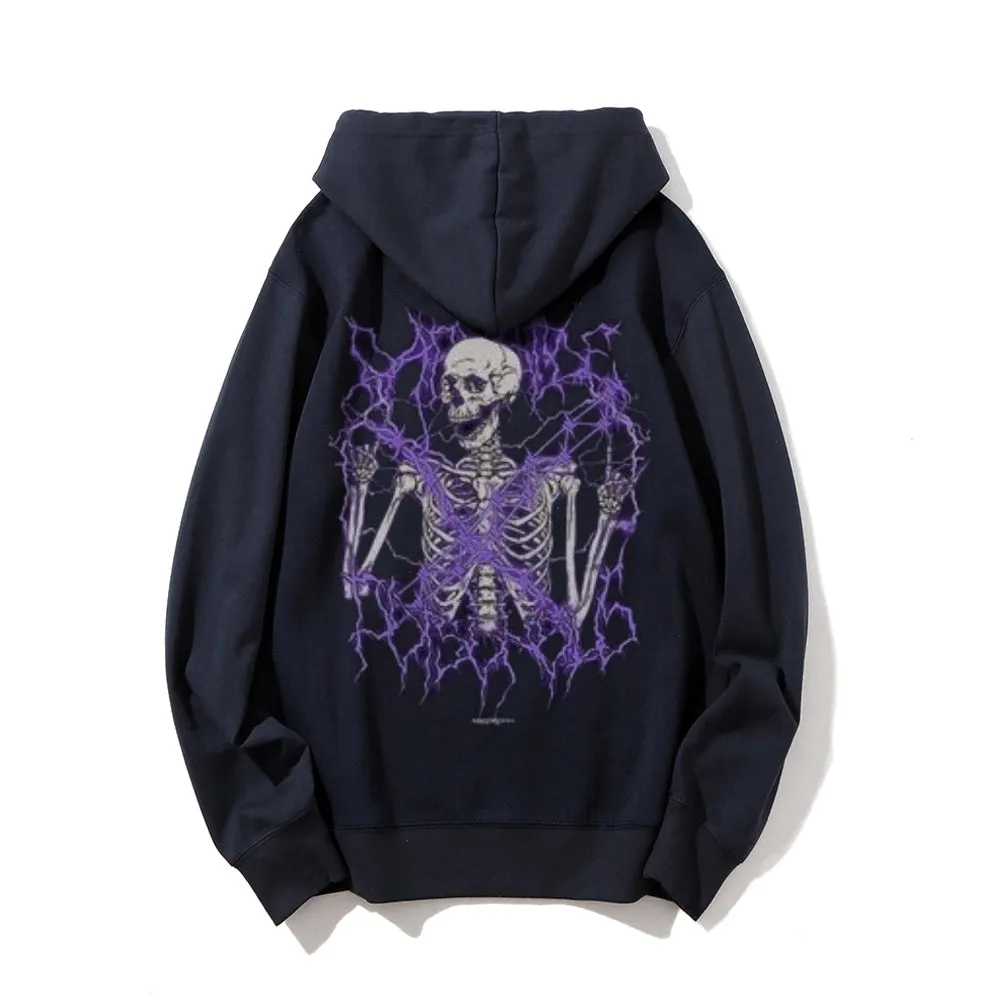 Mens Gothic Skeleton Graphic Hoodies