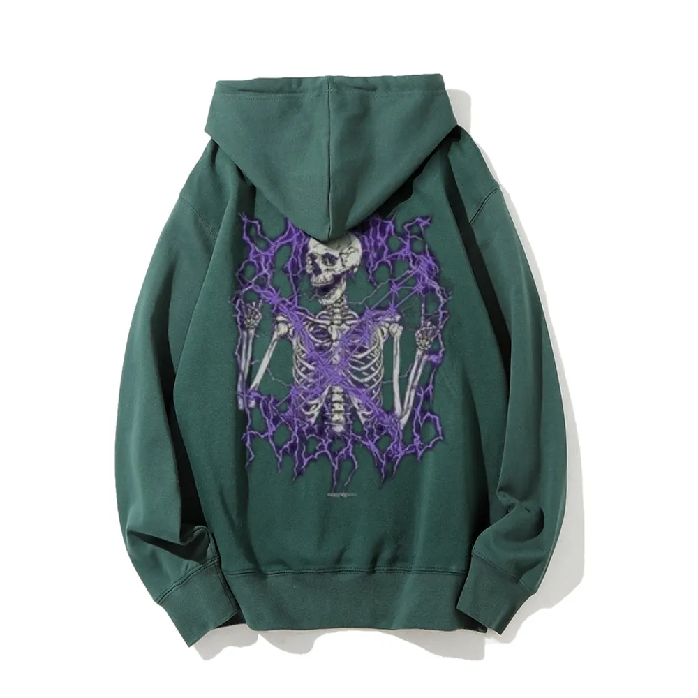 Mens Gothic Skeleton Graphic Hoodies