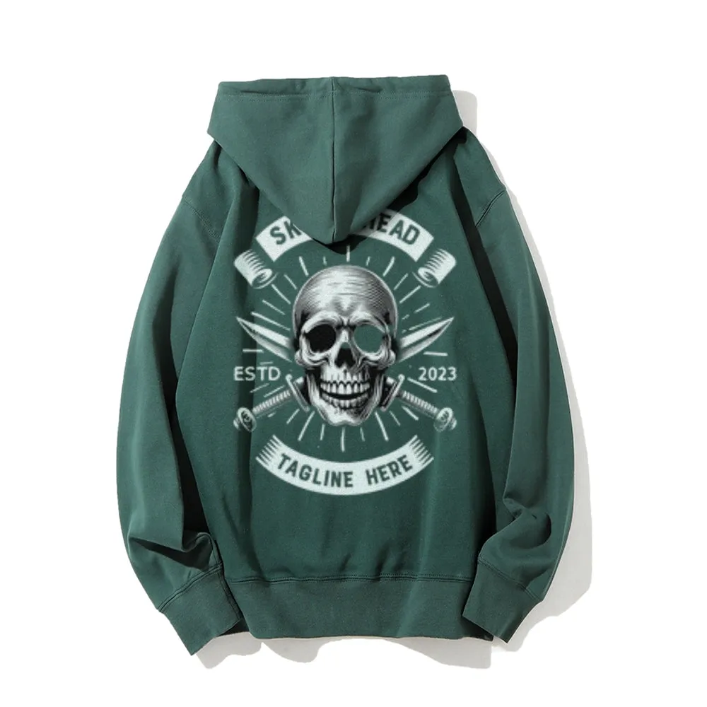 Mens Skull Head Graphic Pullover Hoodies