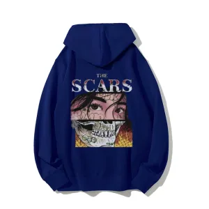 Mens THE SCARS Skull Girl Graphic Hoodies