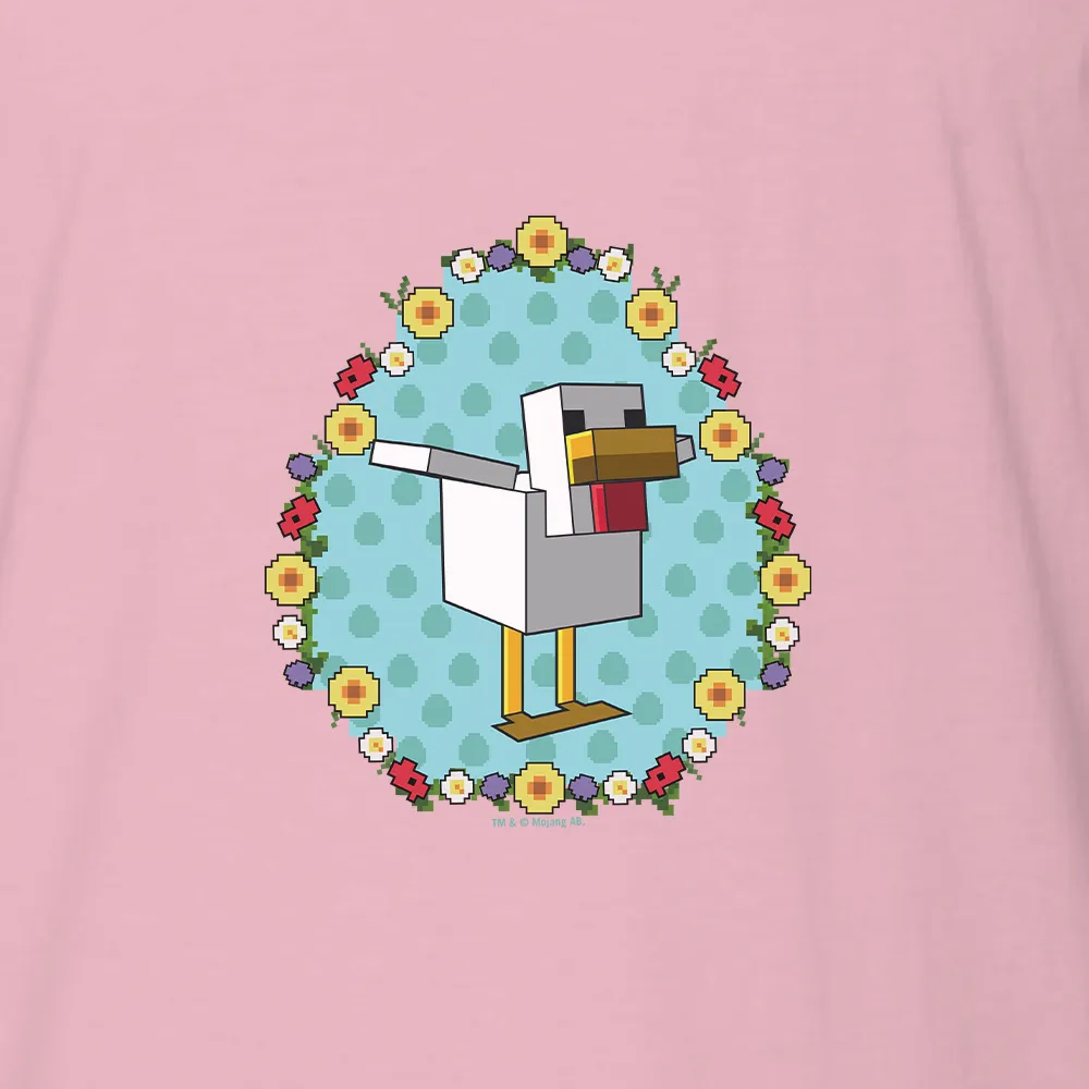 Minecraft Flower Chicken Adult Short Sleeve T-Shirt