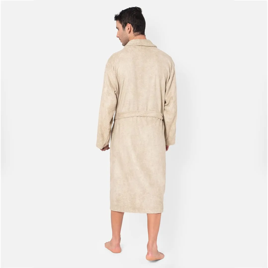 Mush 100% Bamboo Bathrobe for Men/Women (Unisex) S/M,(Pack of 1) (L, Royal Beige)