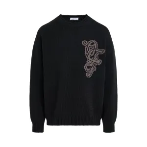 Nature Lover Chunky Knit Sweater in Black/Grey