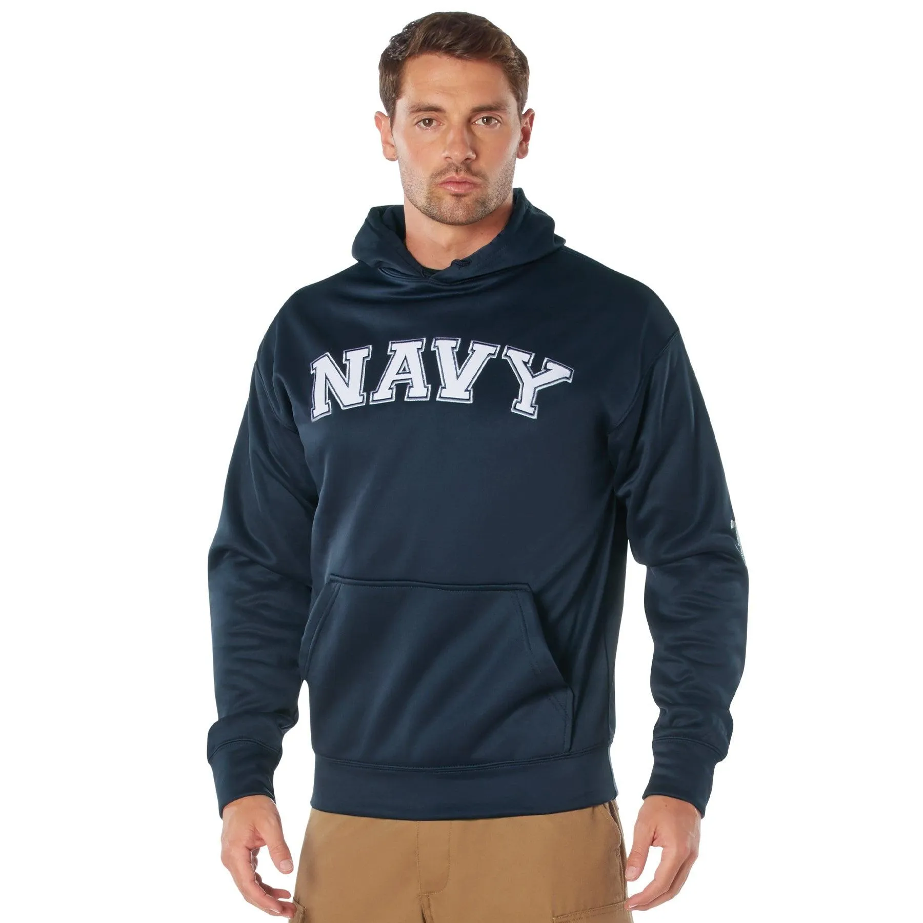 Navy Embroidered Pullover Hoodie