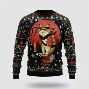 Ninja Cat, Funny Christmas Pattern Ugly Christmas Sweater For Men And Women, Best Gift For Christmas, Christmas Fashion Winter