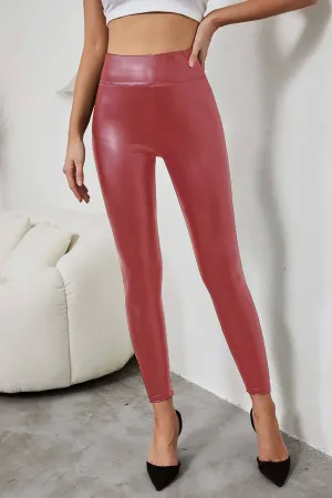 OL Women's Skinny Fit Faux Leather Pants