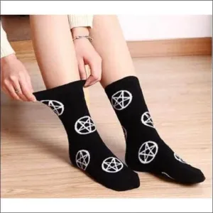 Pentagram Socks Black and White Very Comfortable High Quality