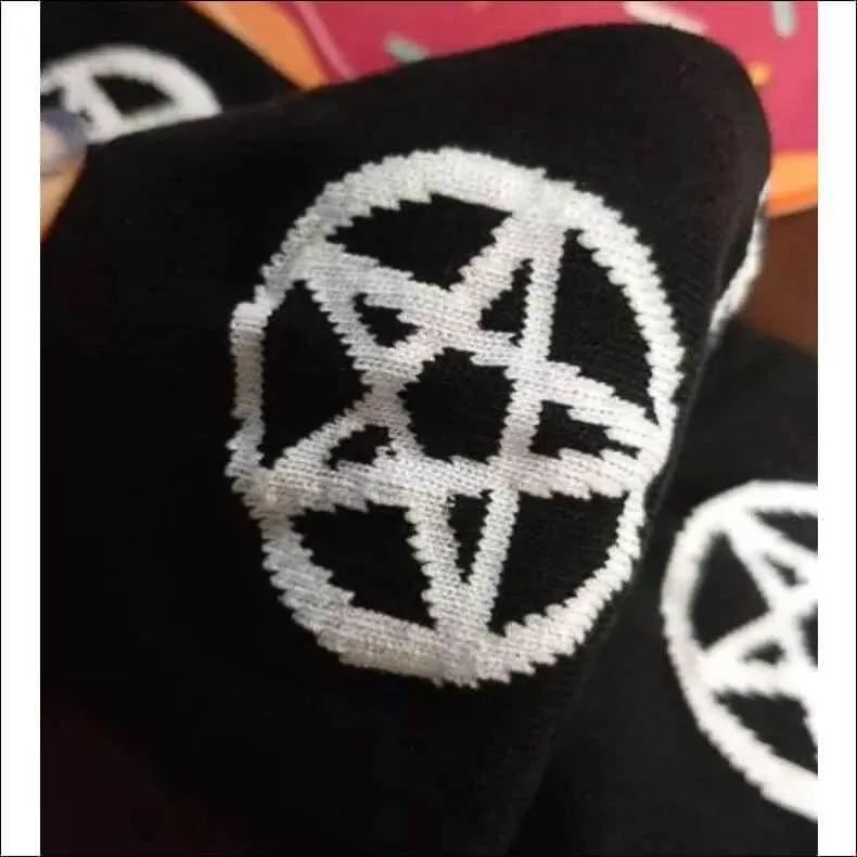 Pentagram Socks Black and White Very Comfortable High Quality