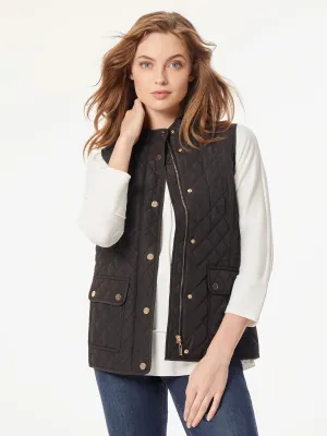 Plus Zip-Front Quilted Vest