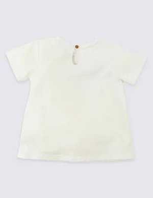 Pure Cotton Embroidered Jersey Top