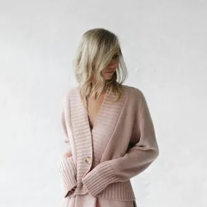 Recycled cotton cardigan in Pink by Seaside Tones