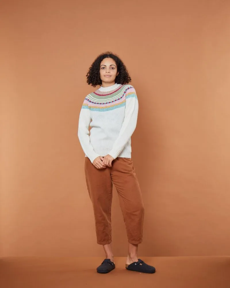 Scottish Lambswool Yoke Jumper - Winter White