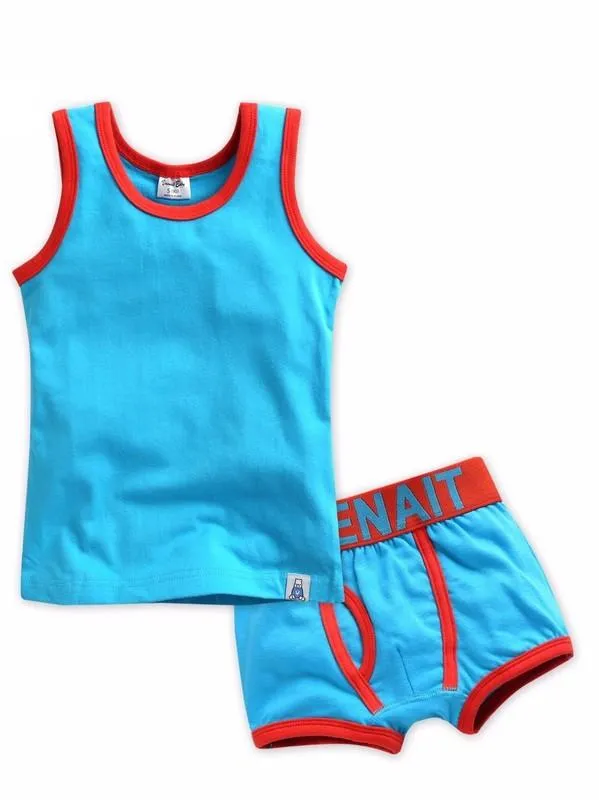 Sky Solid Undershirts & Boxers Set