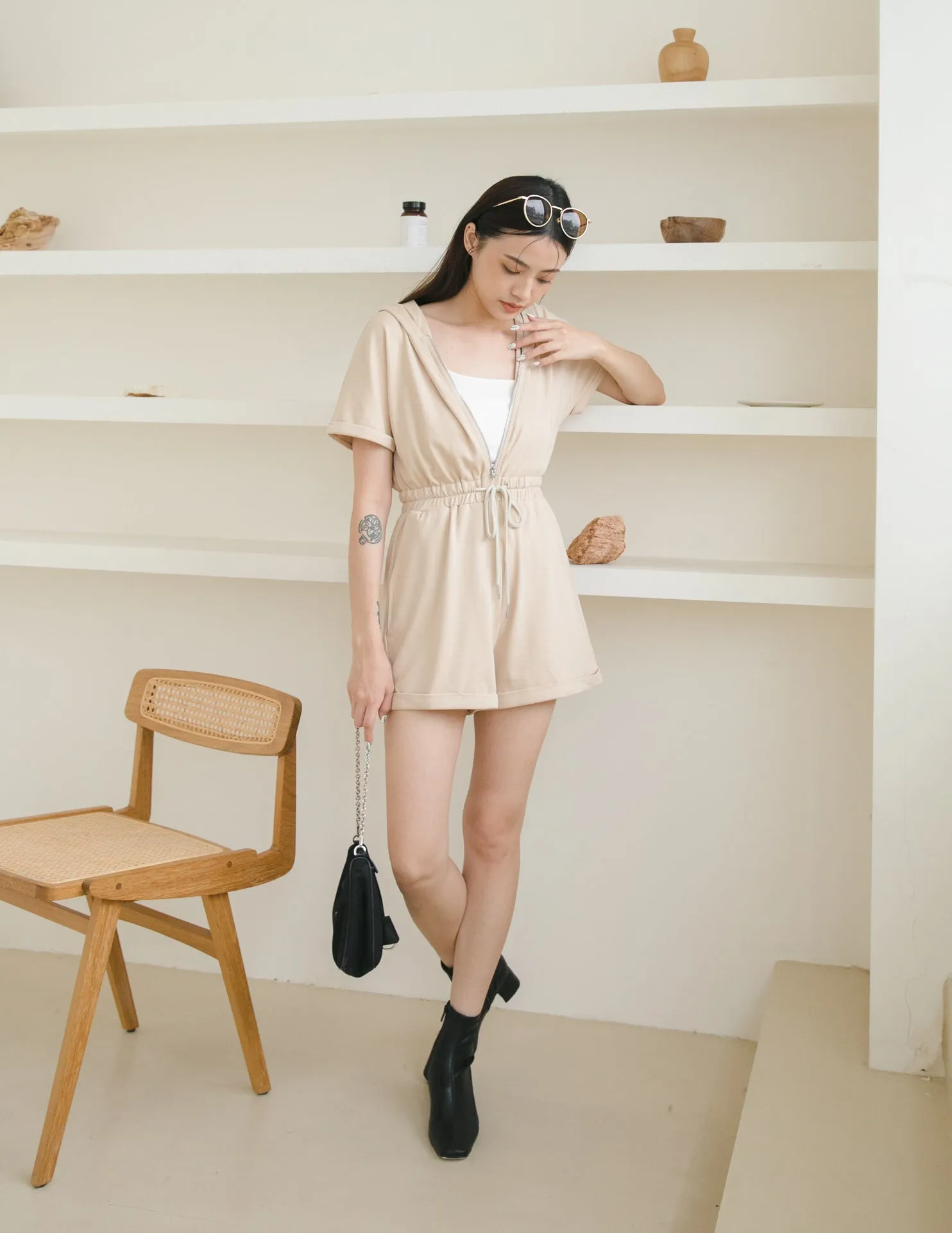 Skylar Romper in Sand