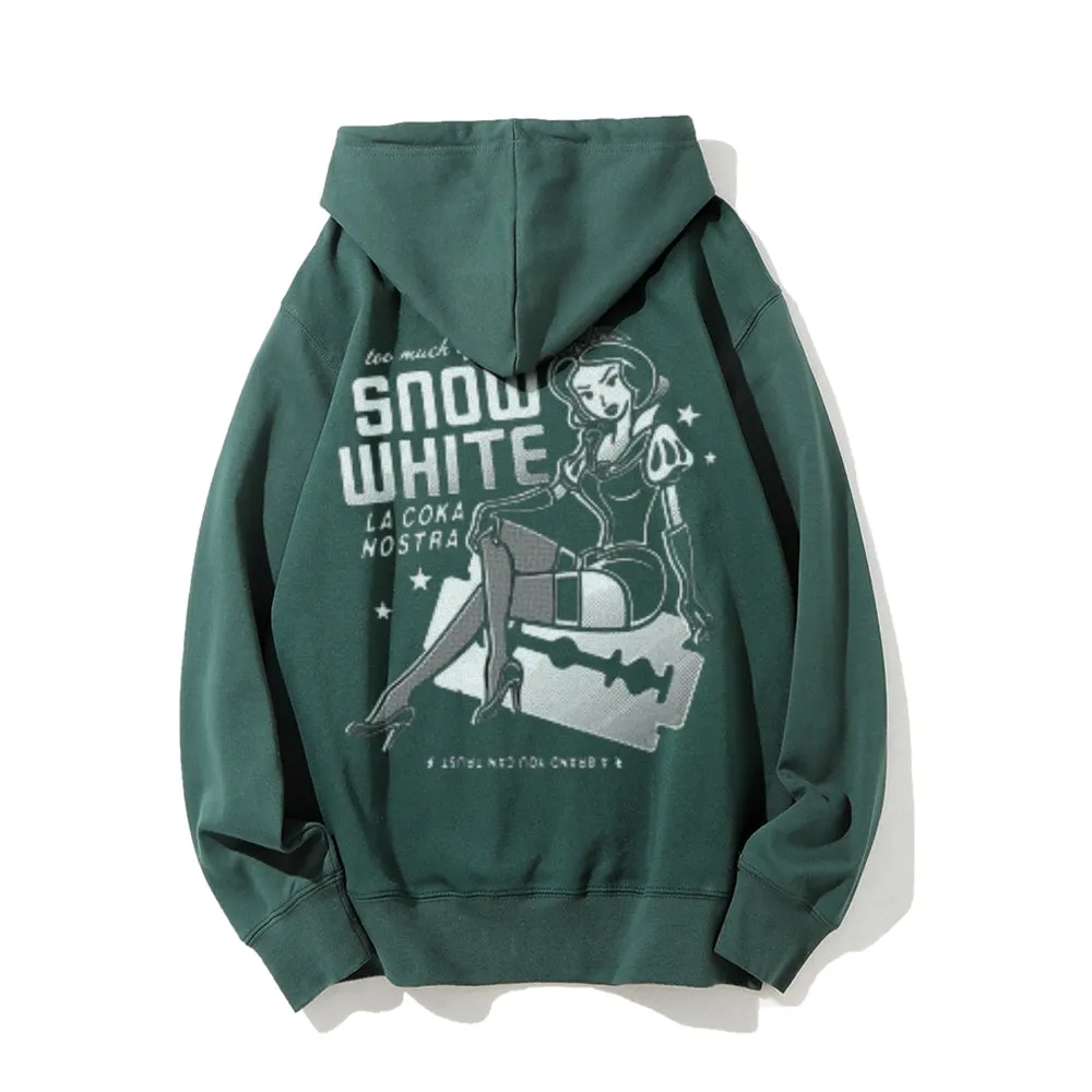 Snowwhite Graphic Pullover With Kangaroo Pocket Hoodies