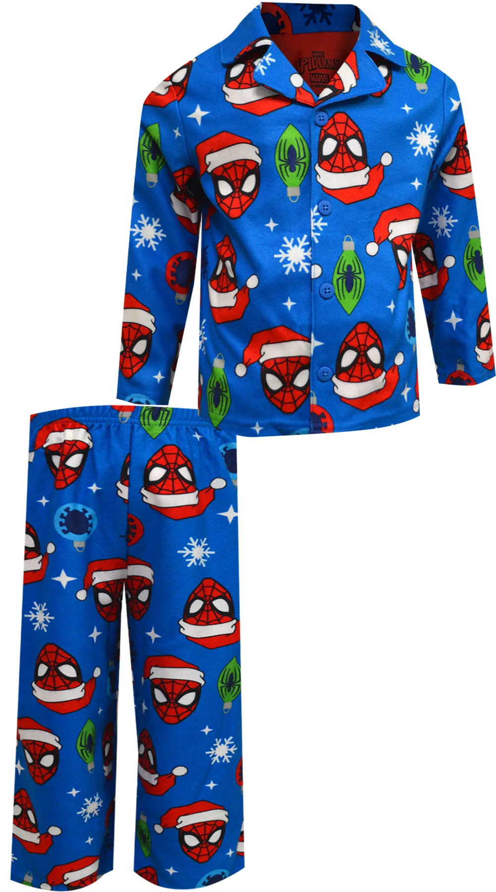 Spiderman Santa Christmas Traditional Style Flannel Pajama