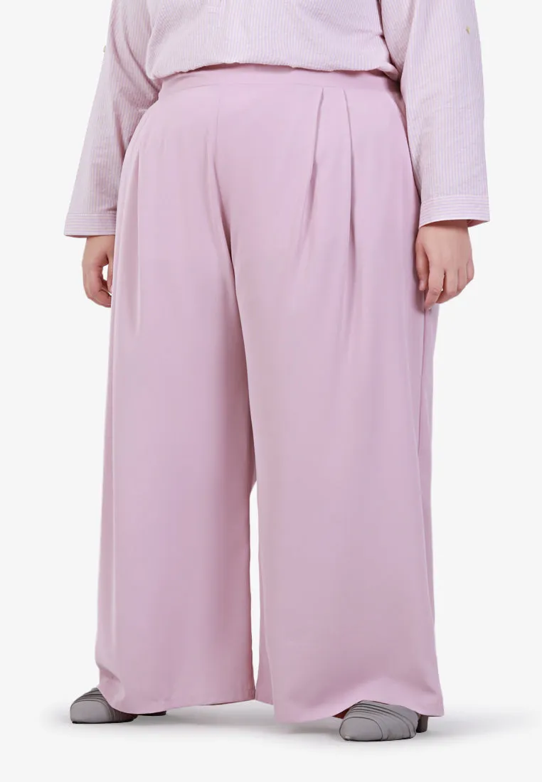 Sung Korean Inspired Lightweight Wide Pants - Baby Pink