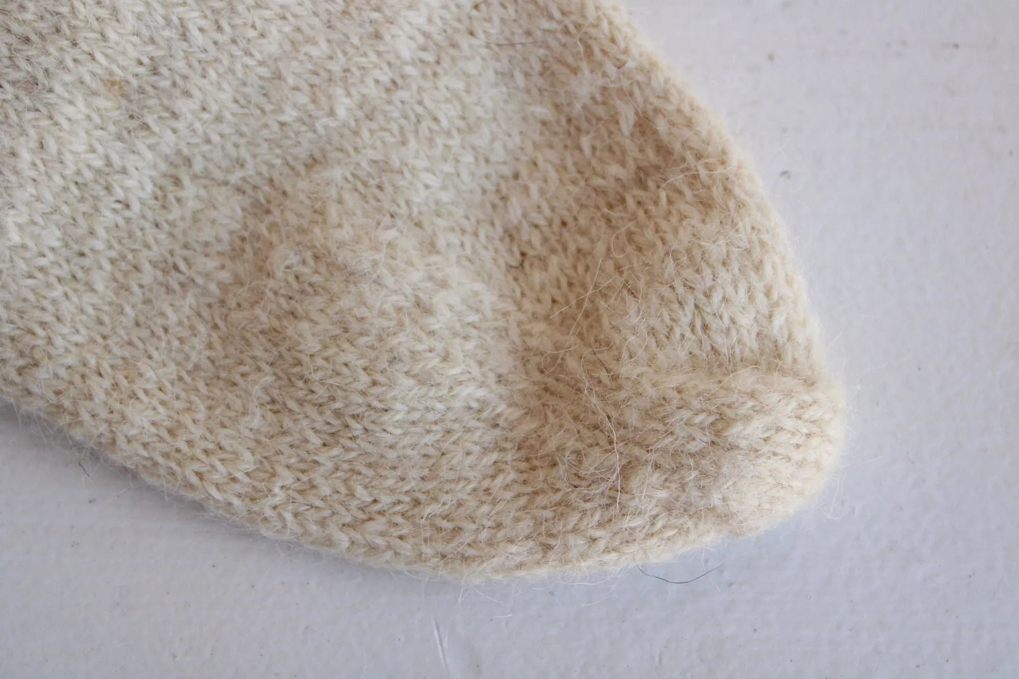 Vintage Ivory Knit Wool Socks