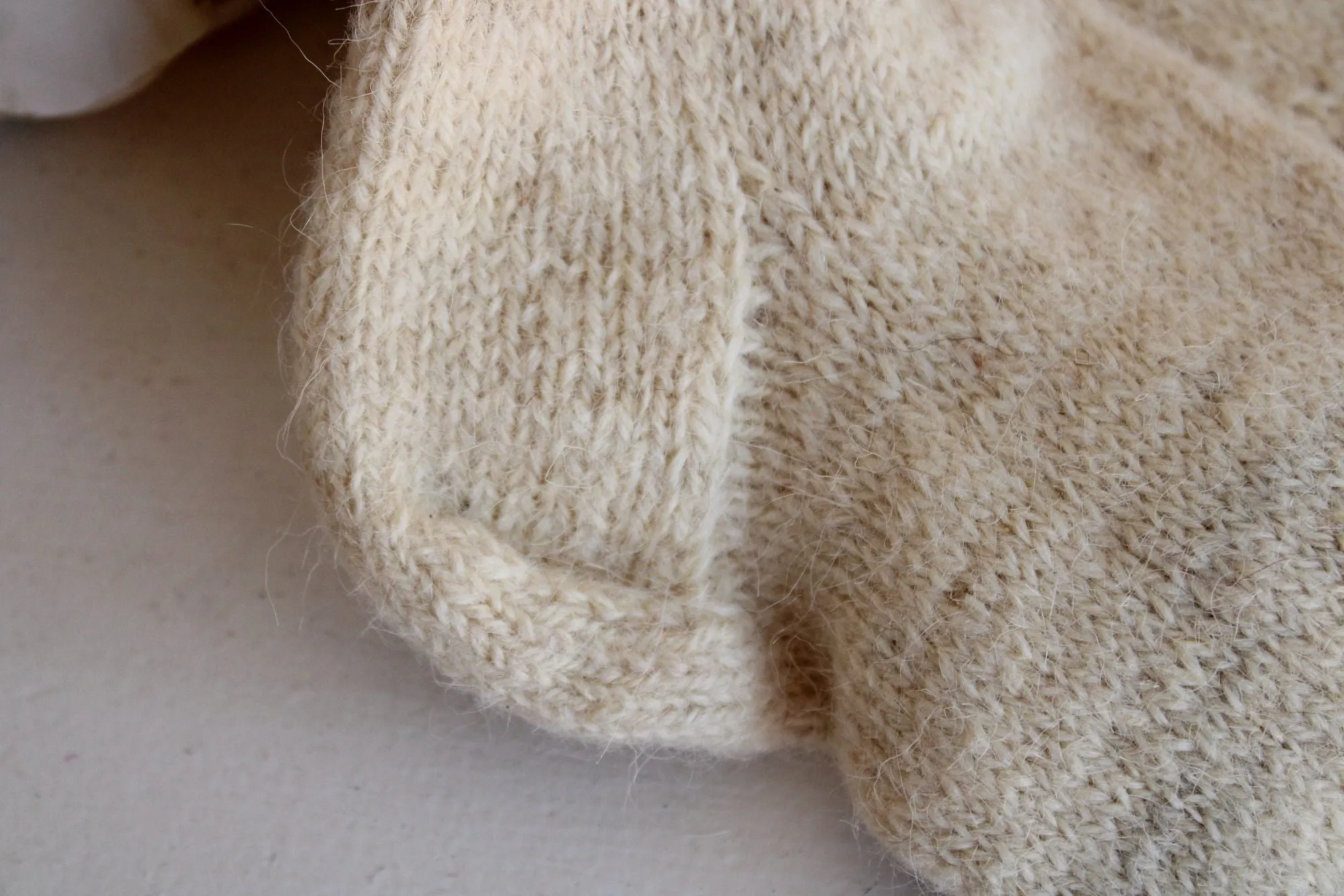 Vintage Ivory Knit Wool Socks