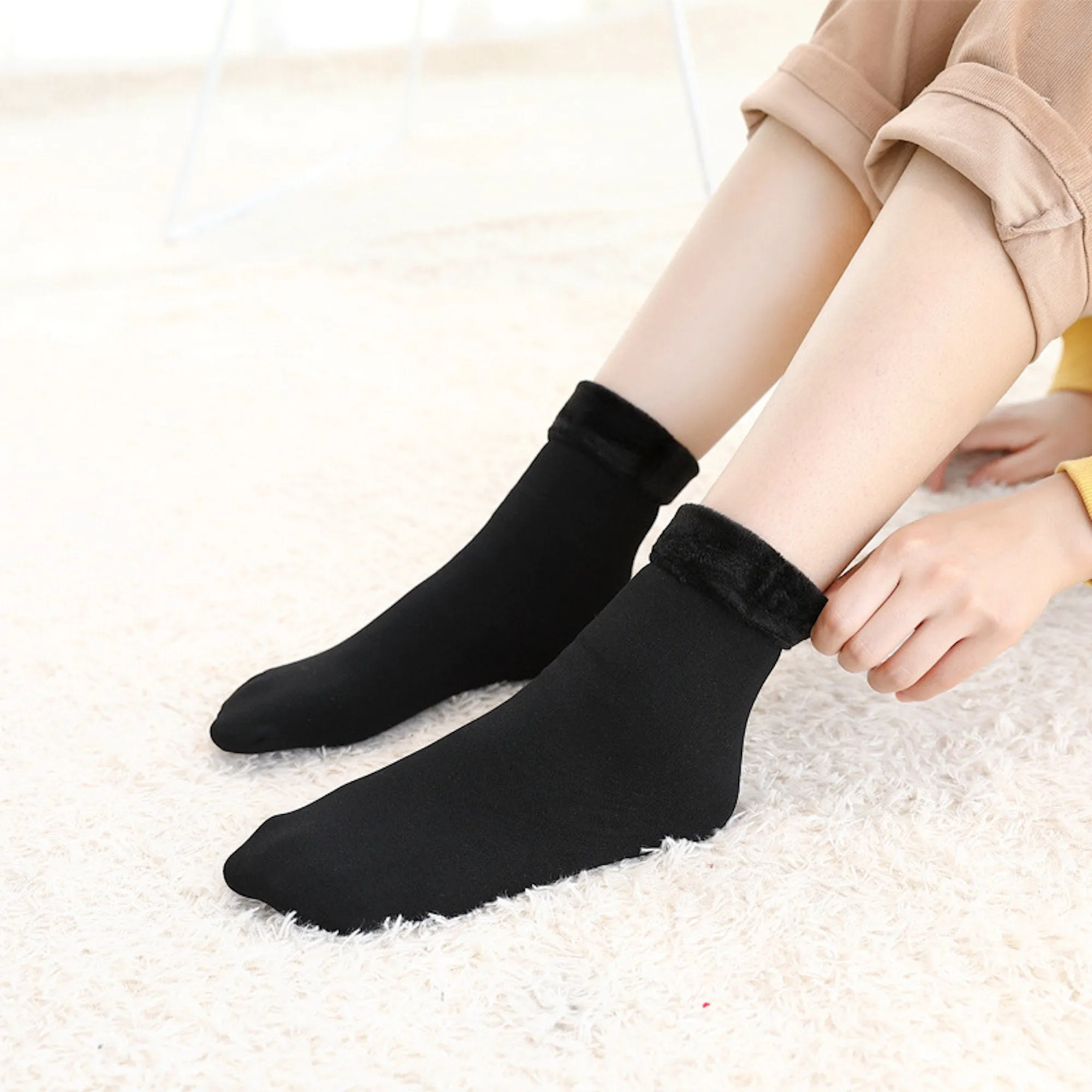 Warm Cozy Thick Velvet Lined Socks