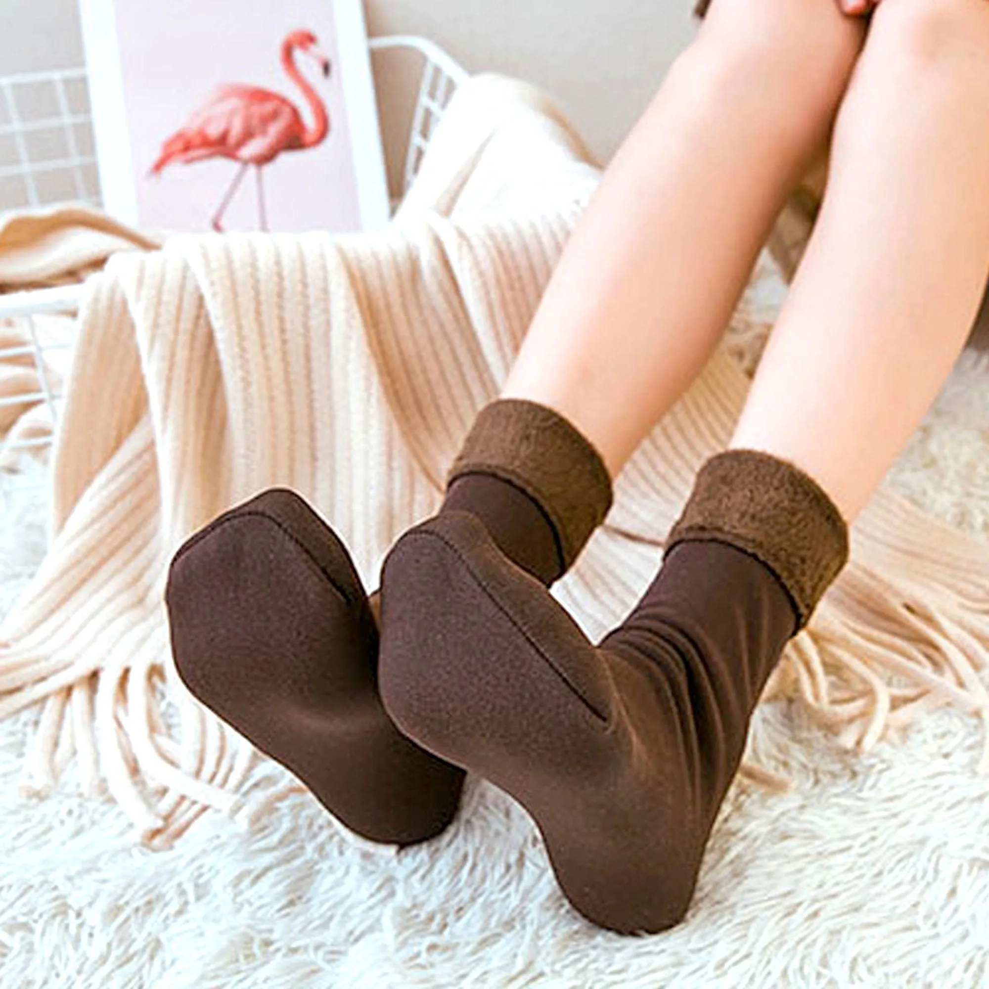 Warm Cozy Thick Velvet Lined Socks