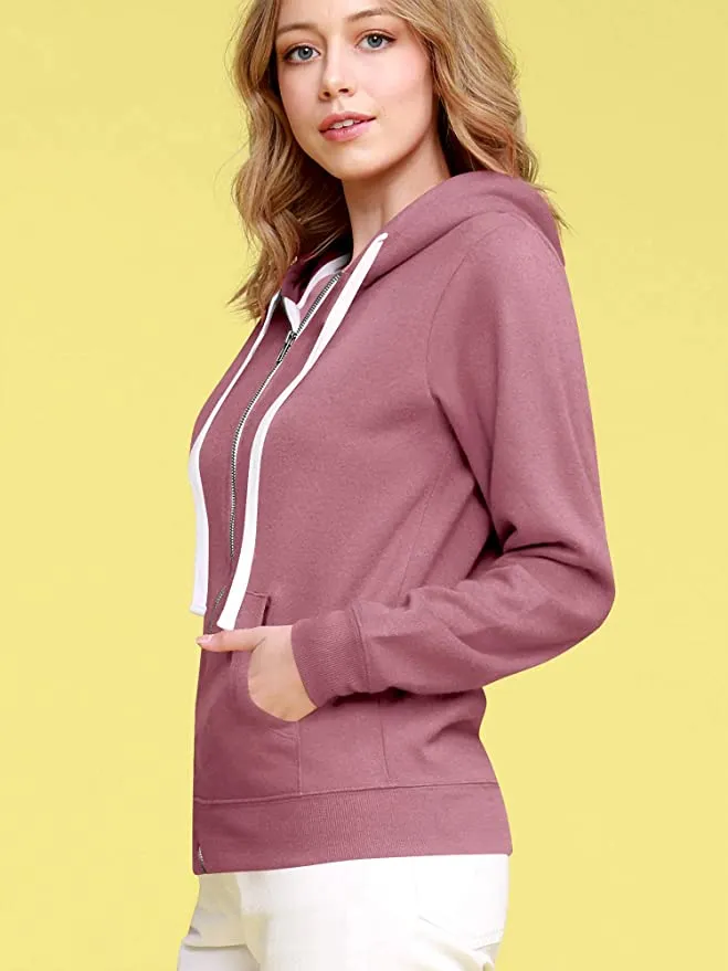 Wholesale Women's  Long Sleeve Zip-up Hoodie Jacket