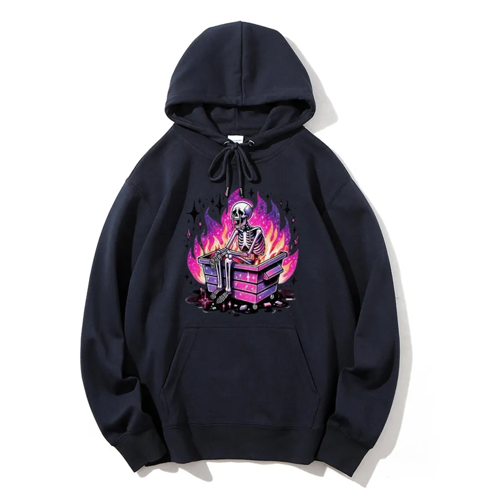 Women Cute Crying Skull Graphic Hoodies