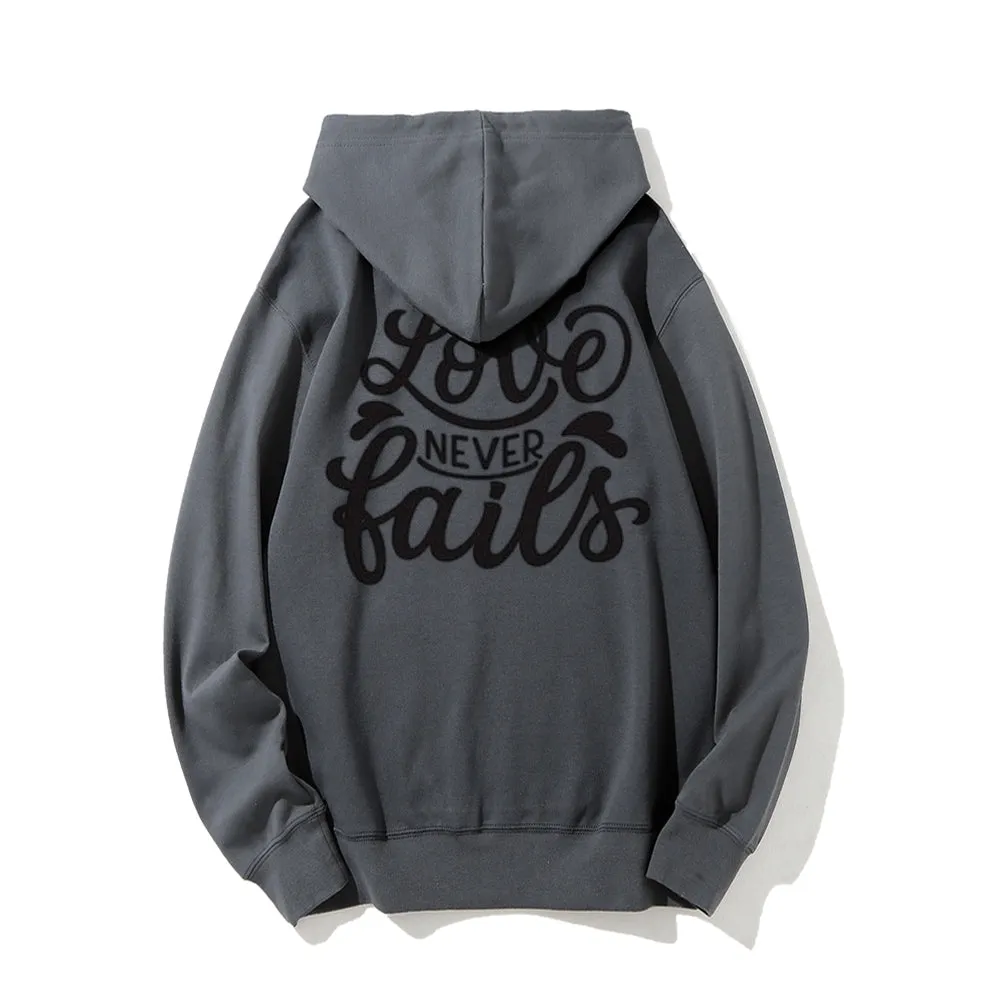 Women LOVE NEVER FAILS Graphic Hoodies