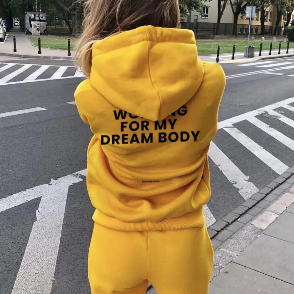 Women WORKING FOR MY DREAM BODY Graphic Hoodies