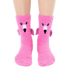 Women's Fuzzy Flamingo Socks