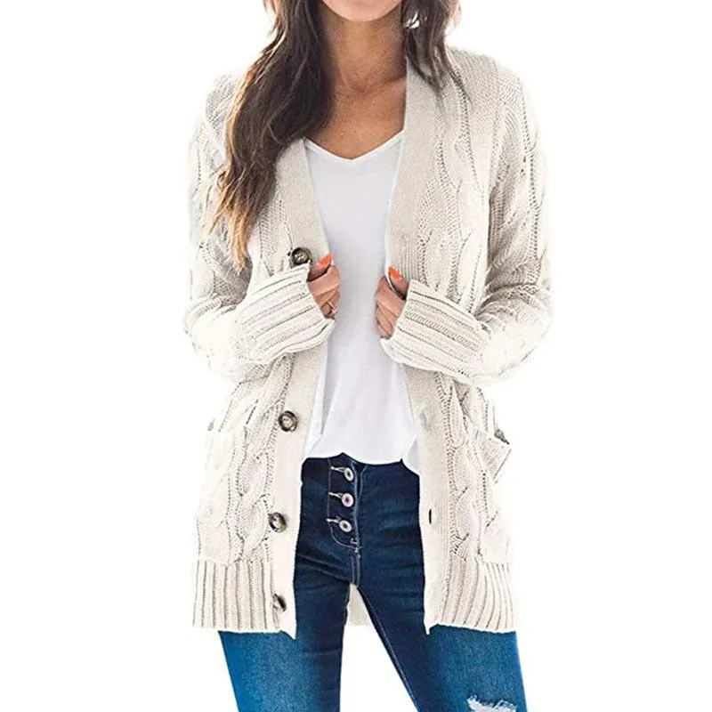 Women's Jacket Knit Cardigan Soft Sweater With Pockets