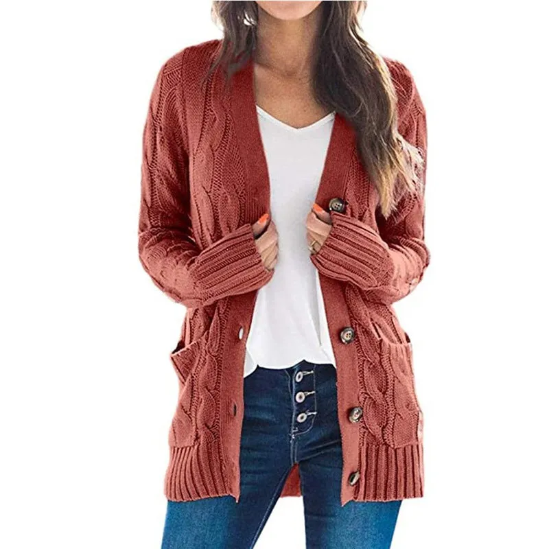 Women's Jacket Knit Cardigan Soft Sweater With Pockets