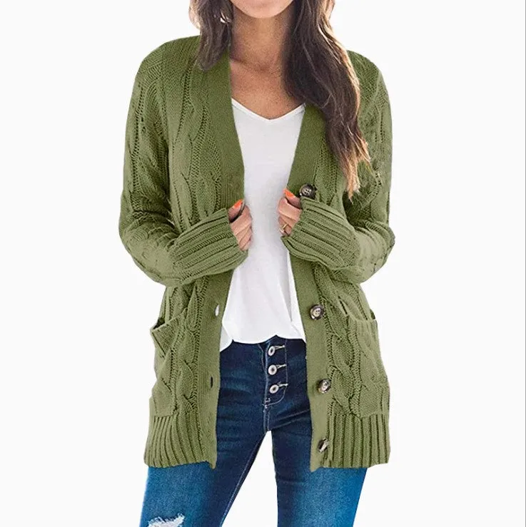 Women's Jacket Knit Cardigan Soft Sweater With Pockets