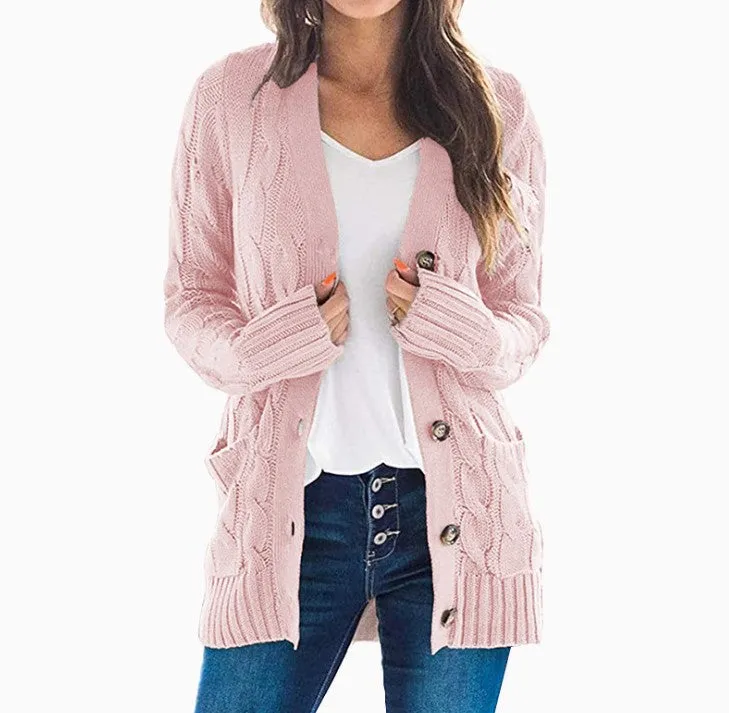 Women's Jacket Knit Cardigan Soft Sweater With Pockets