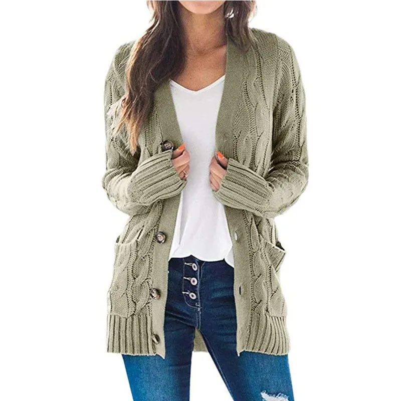 Women's Jacket Knit Cardigan Soft Sweater With Pockets