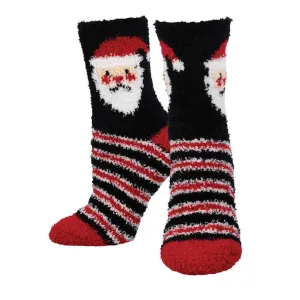 Women's Warm & Cozy Blushing Santa Crew (Black)