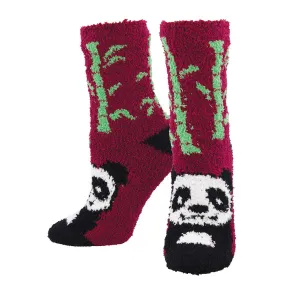 Women's Warm & Cozy Panda Bear Crew (Red)