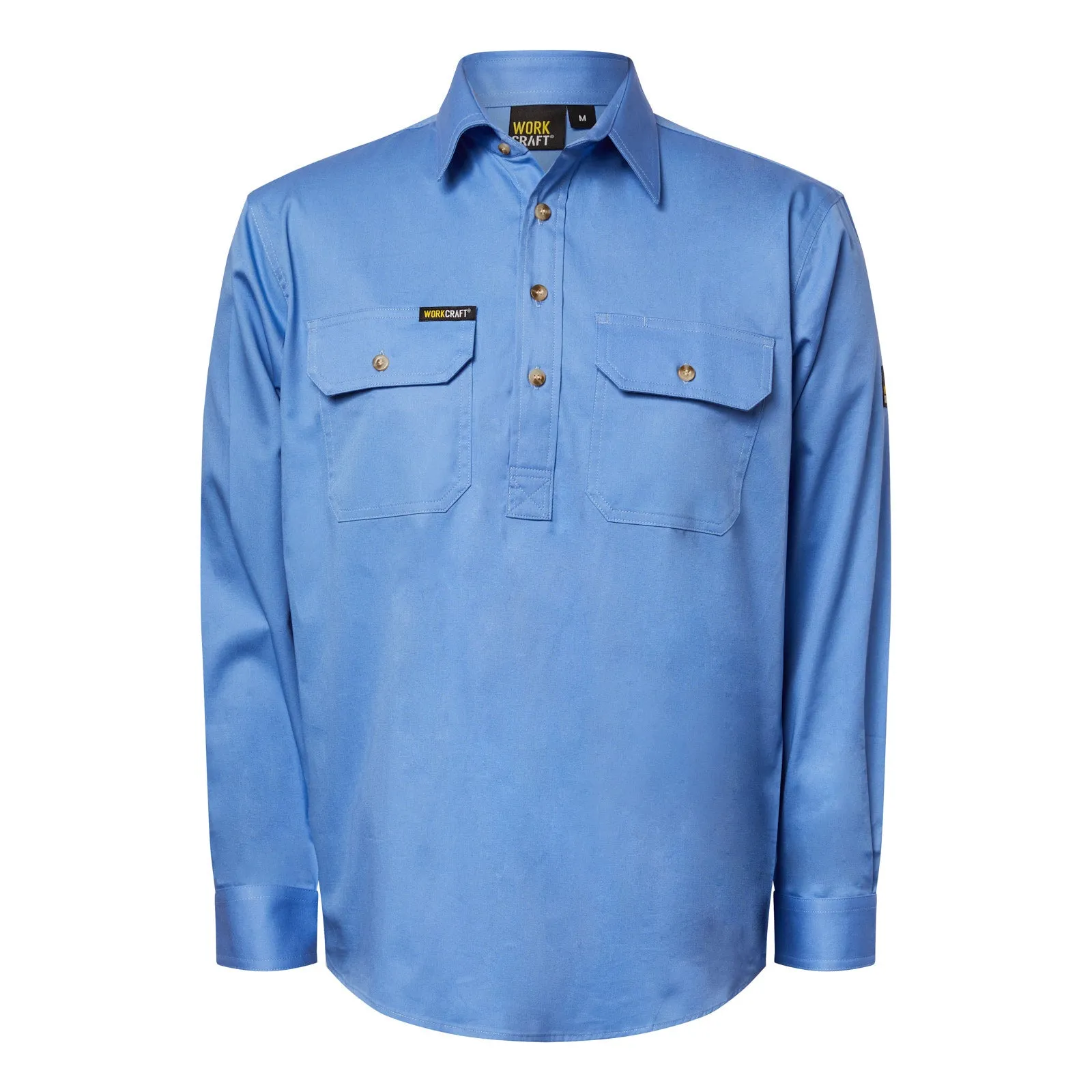 WS3029 LIGHTWEIGHT LONG SLEEVE CLOSED FRONT COTTON DRILL SHIRT