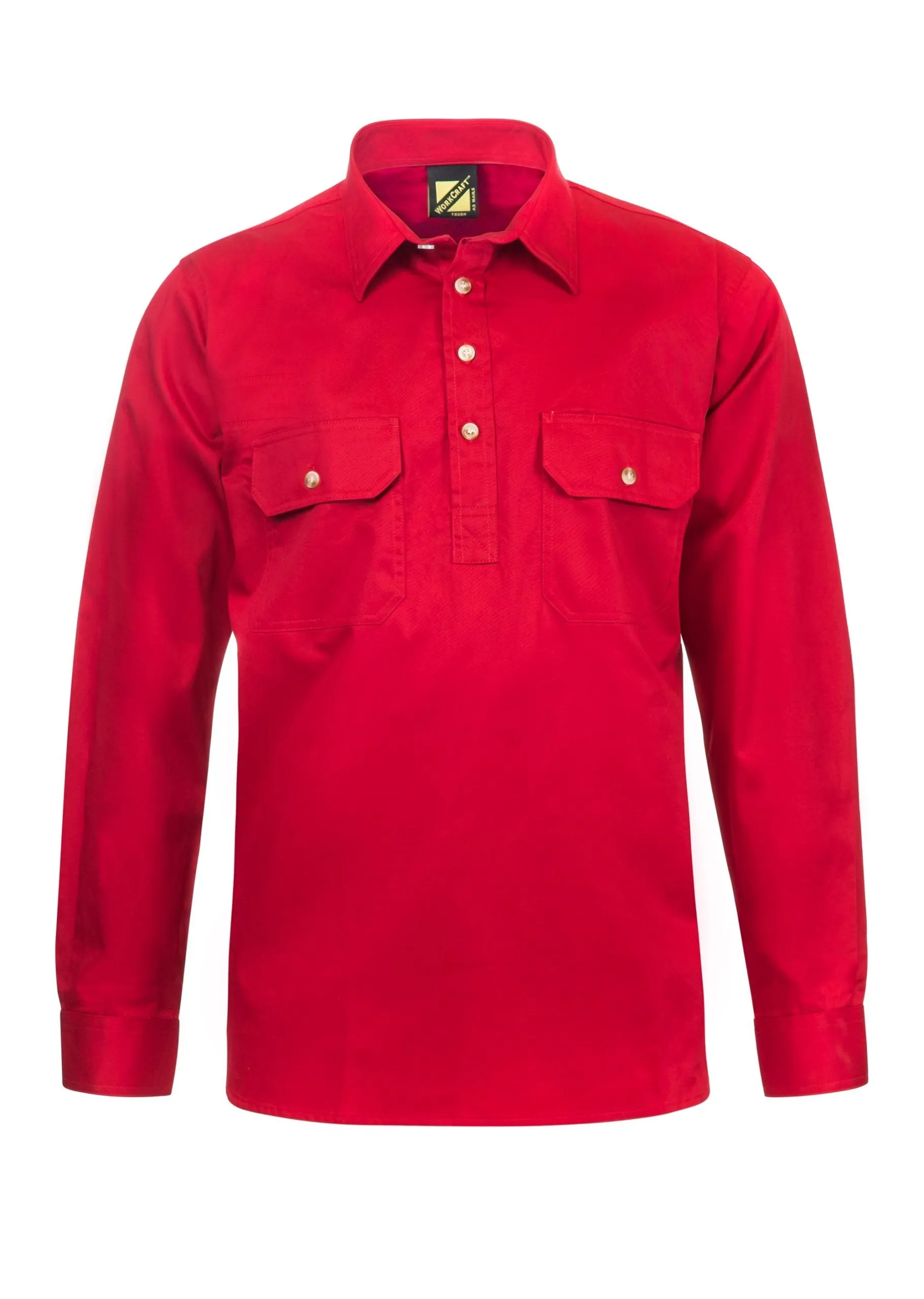 WS3029 LIGHTWEIGHT LONG SLEEVE CLOSED FRONT COTTON DRILL SHIRT