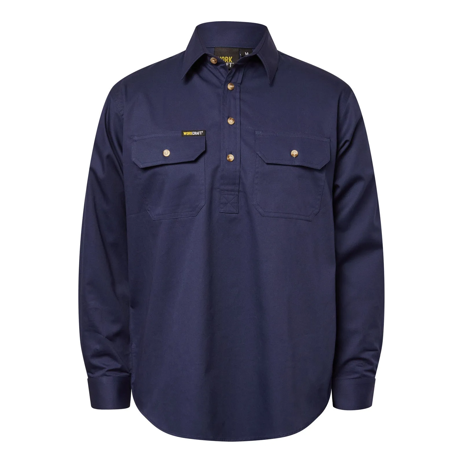 WS3029 LIGHTWEIGHT LONG SLEEVE CLOSED FRONT COTTON DRILL SHIRT