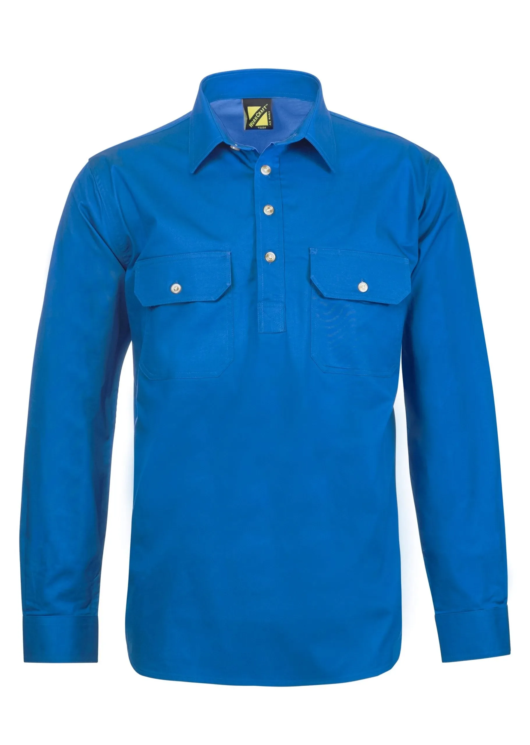 WS3029 LIGHTWEIGHT LONG SLEEVE CLOSED FRONT COTTON DRILL SHIRT