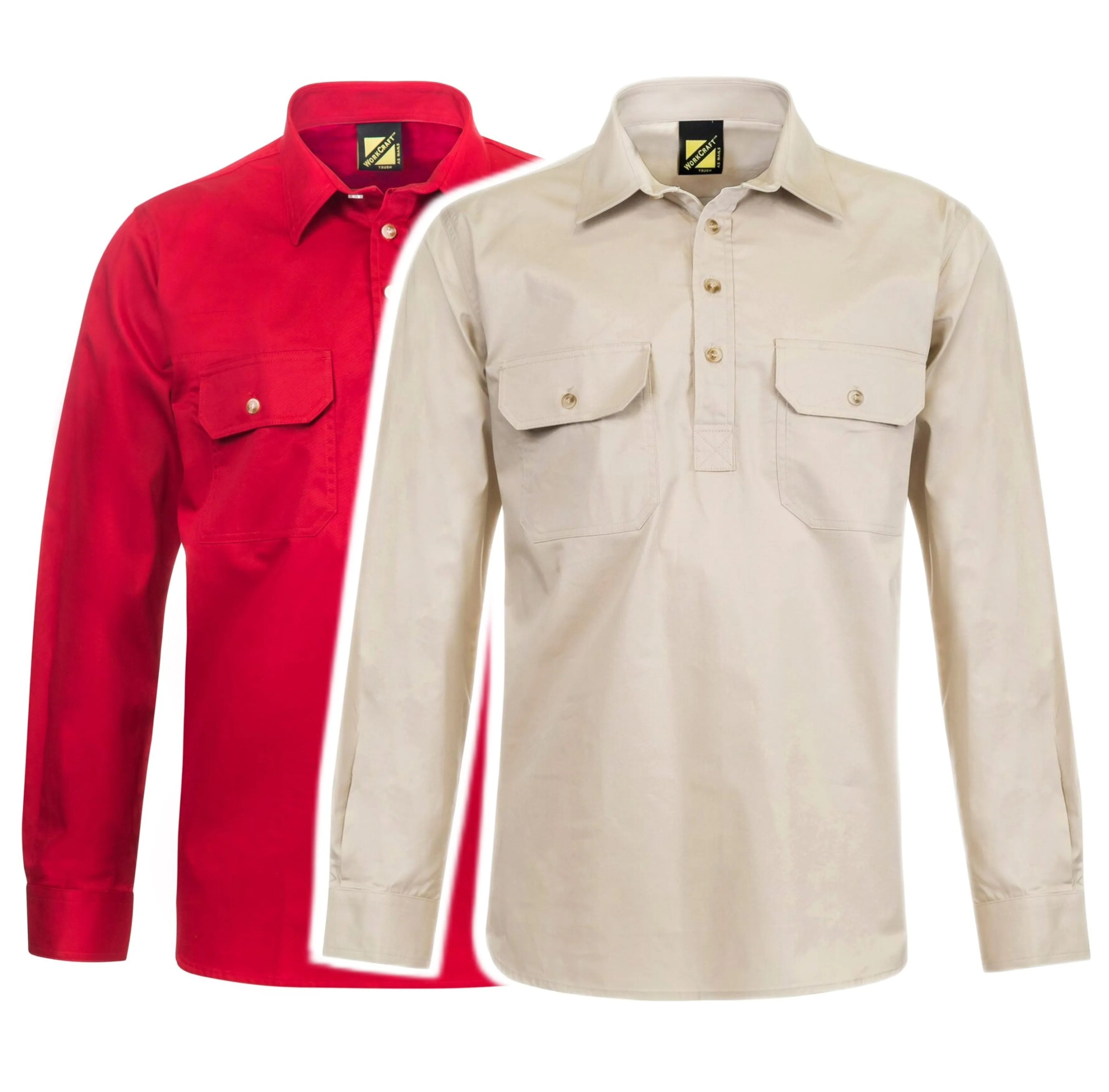 WS3029 LIGHTWEIGHT LONG SLEEVE CLOSED FRONT COTTON DRILL SHIRT