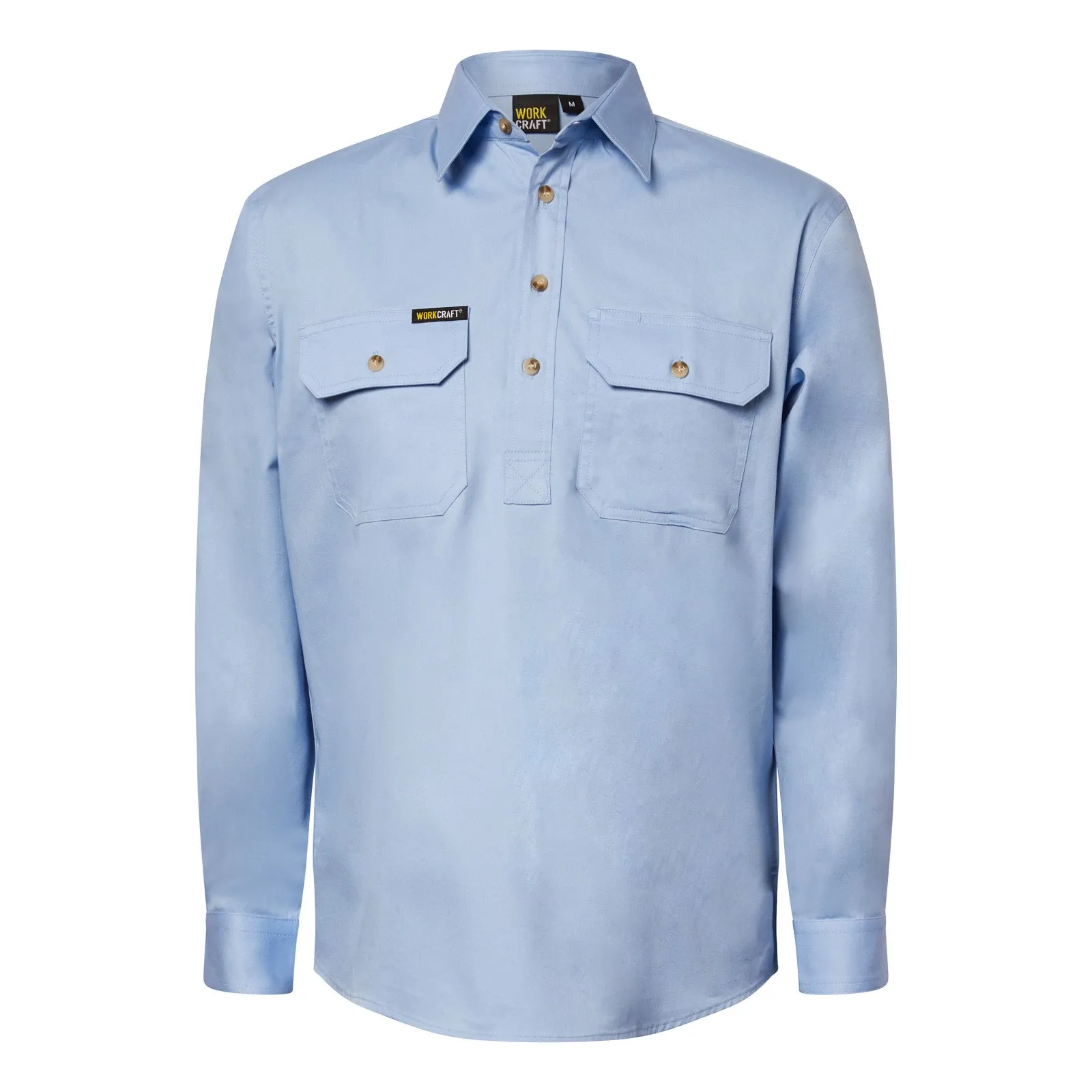 WS3029 LIGHTWEIGHT LONG SLEEVE CLOSED FRONT COTTON DRILL SHIRT