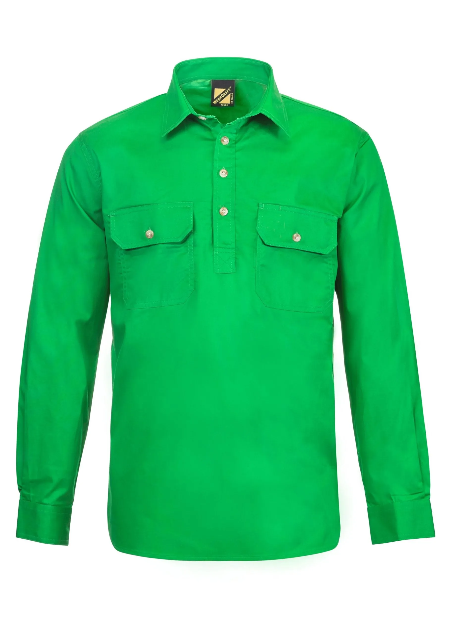 WS3029 LIGHTWEIGHT LONG SLEEVE CLOSED FRONT COTTON DRILL SHIRT