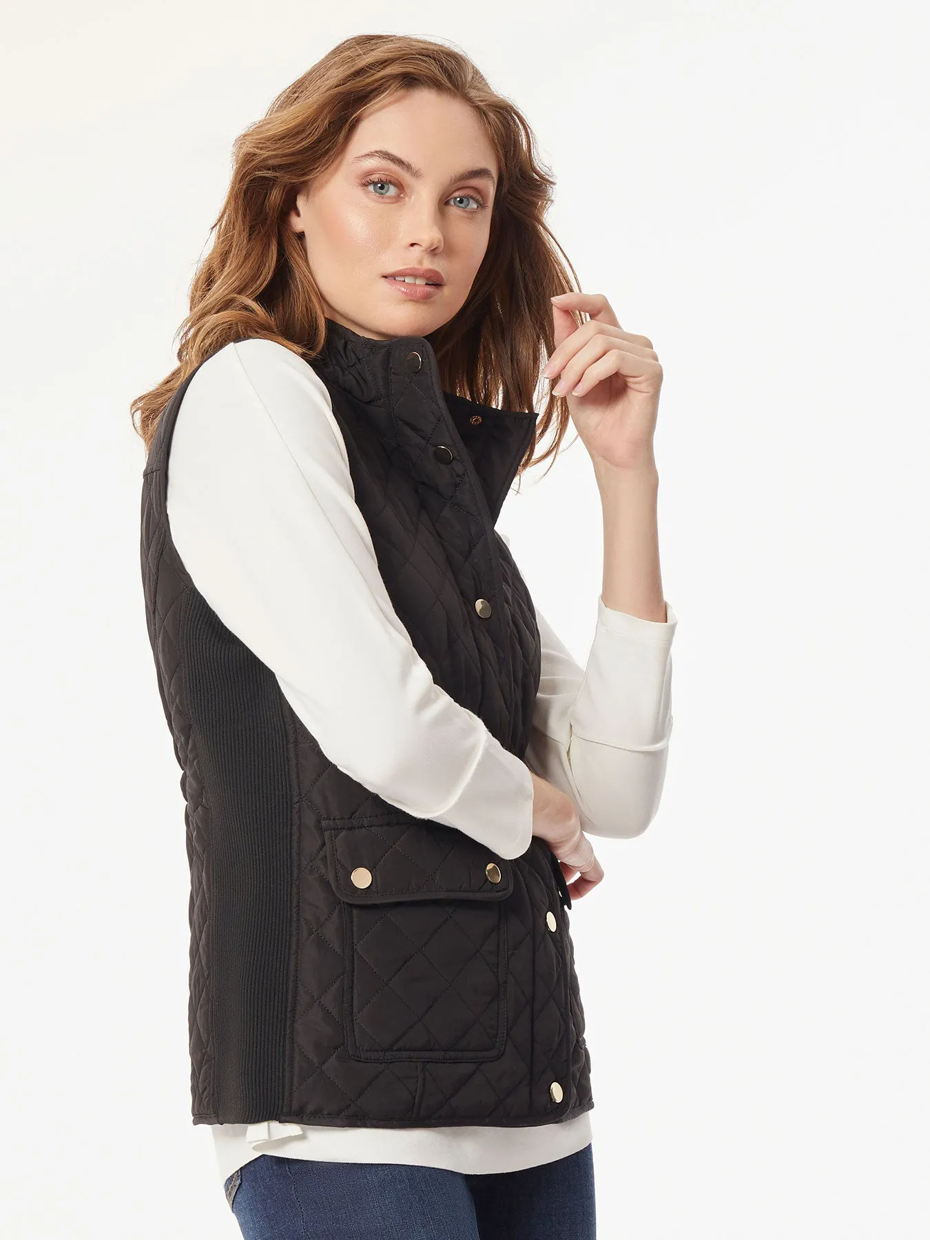 Zip-Front Quilted Vest